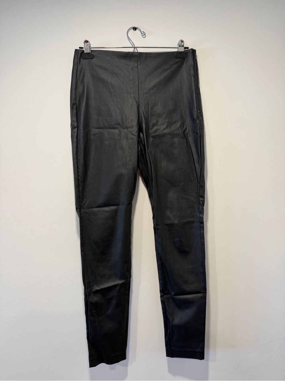 Black Faux Leather womens Pants